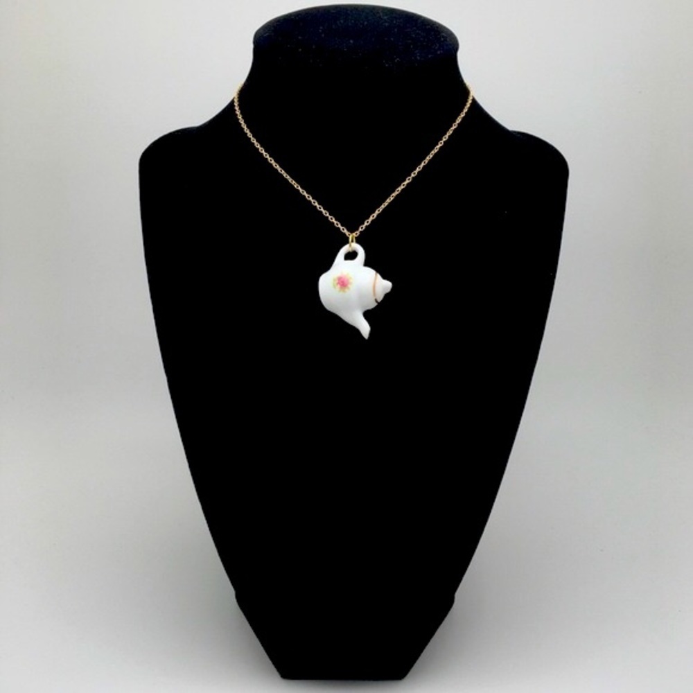 Bridgerton Ceramic Teapot Charm Necklace - Picture 5 of 13
